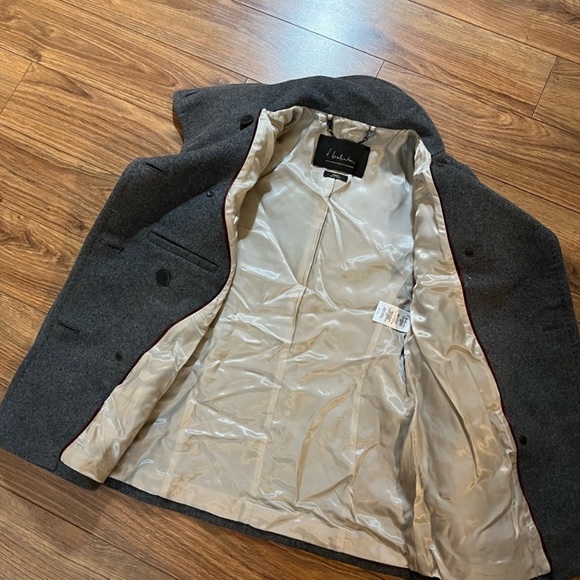 Babaton Pea Coat Grey Size XS - Picture 4 of 9